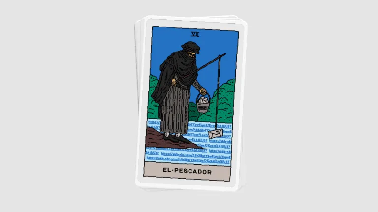 una carta con un pescador