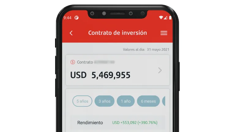 celular con app de santander inversiones