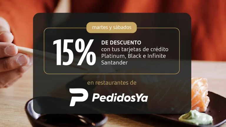 beneficio de PedidosYa para tarjetas Platinum, Black e Infinite