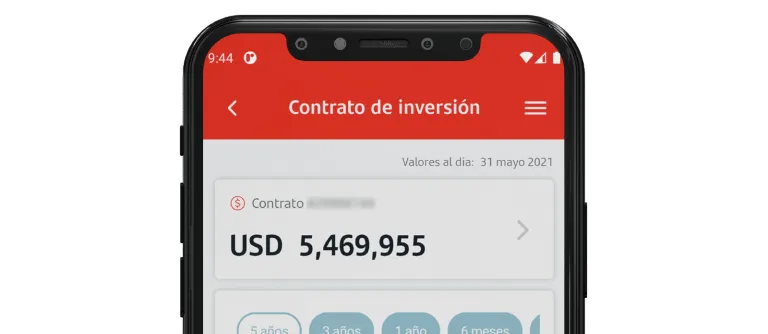 celular con app de santander inversiones