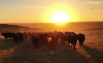 vacas en atardecer