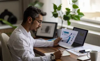hombre usando computadora en escritorio