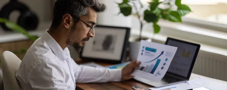 hombre usando computadora en escritorio